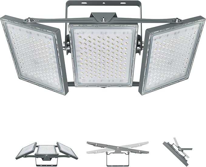 STASUN LED Flood Light Outdoor, Max Series 900W 90000lm 6000K Daylight IP66 Waterproof, Commercial Parking Lot Light,3 Heads for Yard Street Stadium House Floodlight Security Lights for Outdoor Area