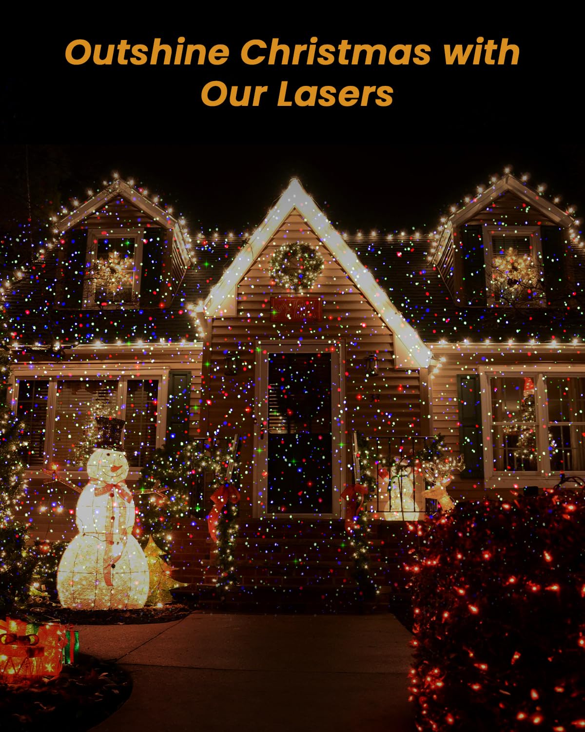 Enjoyedled Christmas Laser Lights Outdoor, RGB (Red, Green, Blue) Light Projector with RF Remote and Timer for Parties & Wedding, Brighter Projection Lights for Christmas, Holidays and Garden Decor
