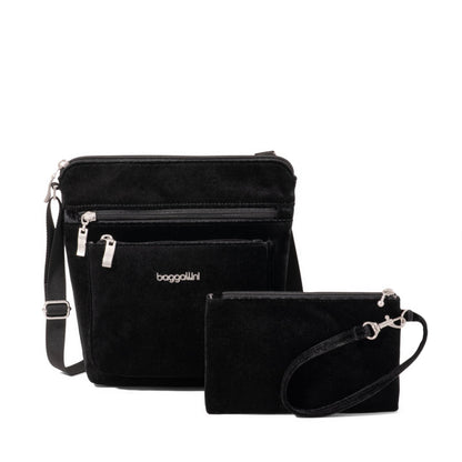 Baggallini Pocket Crossbody Bags for Women 8x8 Small Lightweight Durable Water-resistant Travel Purse W/Rfid
