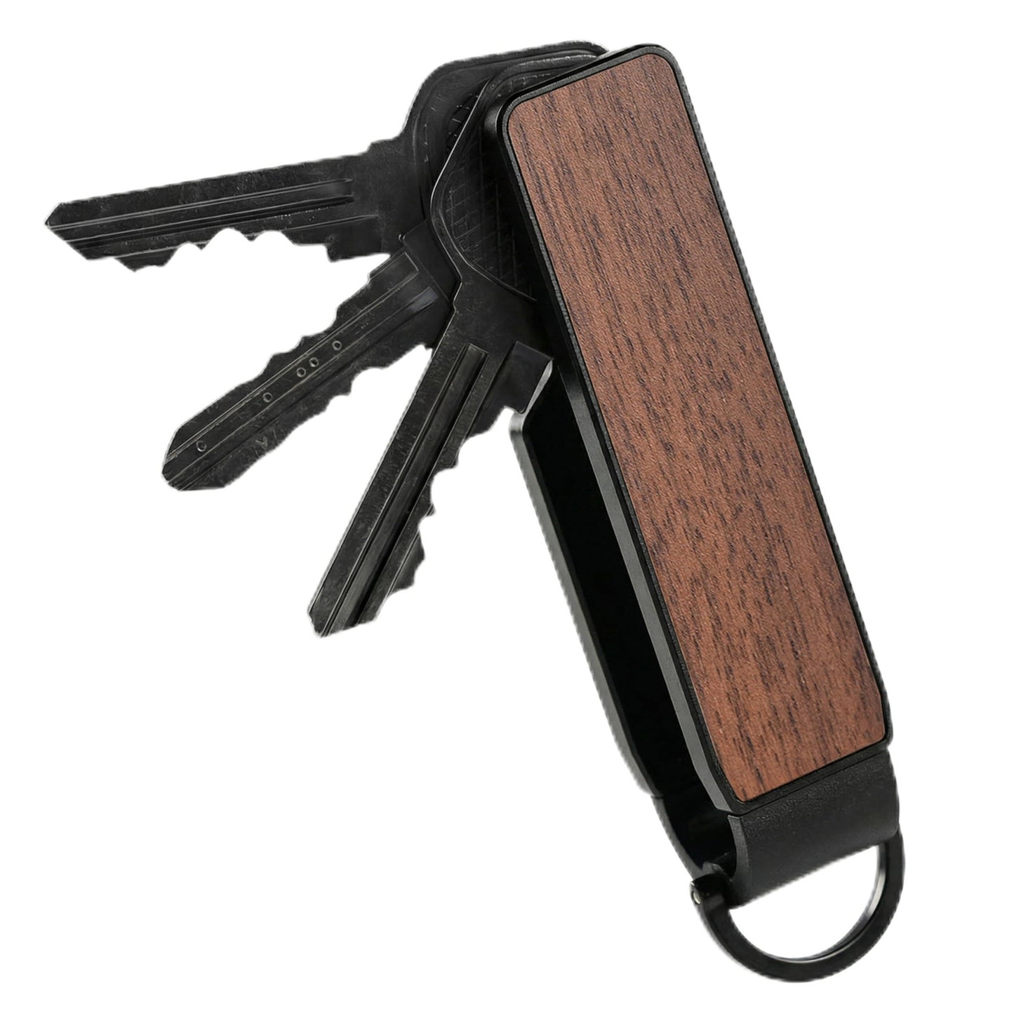 CAXGEK Wooden Key Organizer - Aluminum Wooden Key Organizer holder, Minimalist Innovative Keychain.
