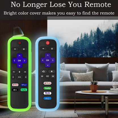 Silicone Protective Controller Cover fits for Roku TV Voice Remote | Element Roku | Westinghouse Roku TV Controller Cover,Glow in The Dark