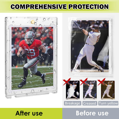 130PT Magnetic Card Holders for Trading Cards, 36ct One Card Touch Holder Baseball Card Thick Protectors Hard Plastic Magnetic Card Case Sports Football Basketball Top Loads for Cards Sleeves