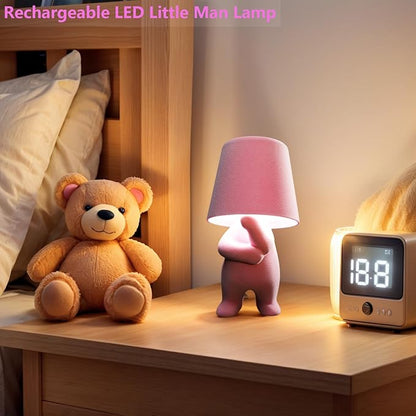 Modern Creative Design Table Lamp for Youth: Rechargeable Cute Light for Kids Child Teen -Bedside Lamps for Nightstand- Gift for Birthday Christmas Halloween Easter， 3-Color Dimmable.