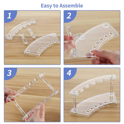 MOLIGOU 6 Pcs Pen Display Stand, 6 Slots Plastic Pen Holder, Clear Pen Display Rack for Craft Shows