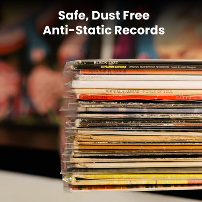 EVEO 50 Vinyl Record Sleeves Outer – Crystal Clear Outer Vinyl Sleeves LP Album Covers 12.75"x12.75" | Perfect Fit Protective 3 Mil Protection for Single & Double LPs - Archival Quality
