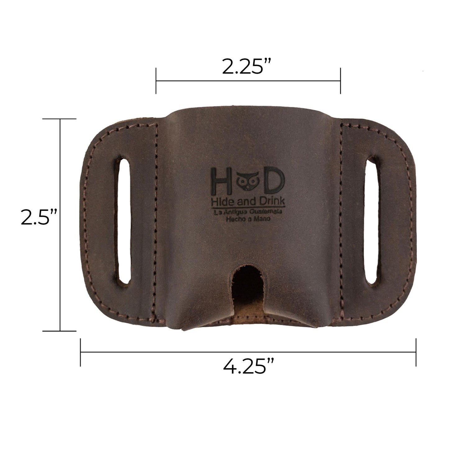 LeatherTex, Tactical Case for AirPods 1st/2nd Gen. and Pro Handmade from Full Grain Leather - Bourbon Brown