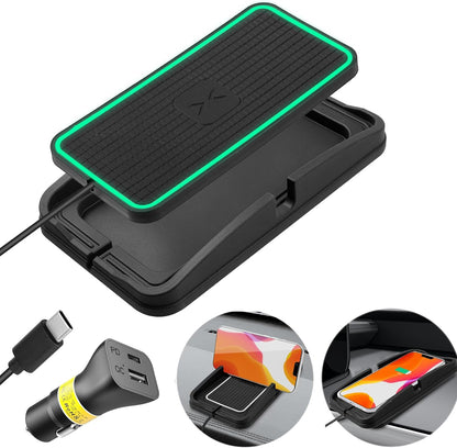 Wireless Charger Car Fast Charging pad,POLMXS 15W Wireless Phone Charger Cell Phone Cordless Flat Charging mat Compatible with iPhone 11/12/12/14/15 Galaxy S21/S22/S23/24 NOTE10(XP01)
