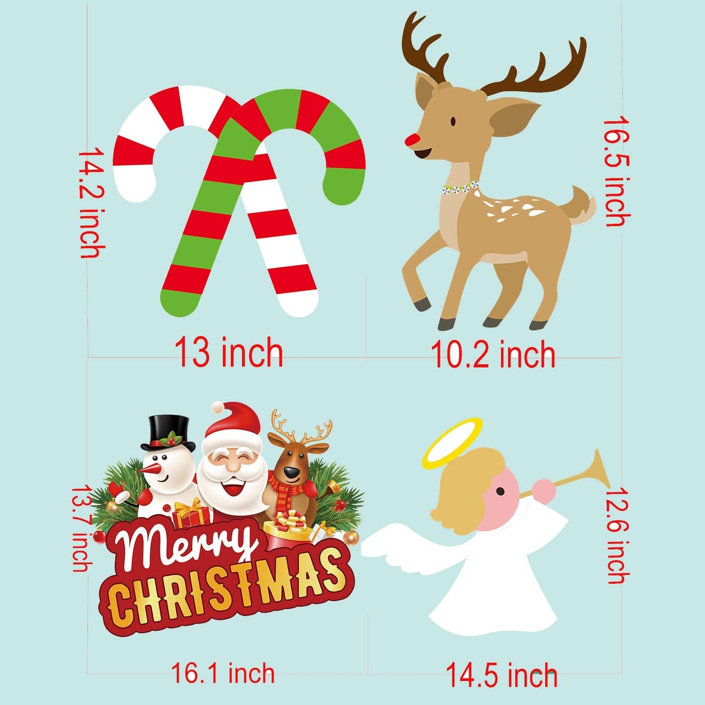 Christmas Outdoor Indoor Yard Signs Decorations -Xmas Holiday Winter Wonderland Yard Sign Outdoor Lawn Yard Decorations (Large 8 PCS)
