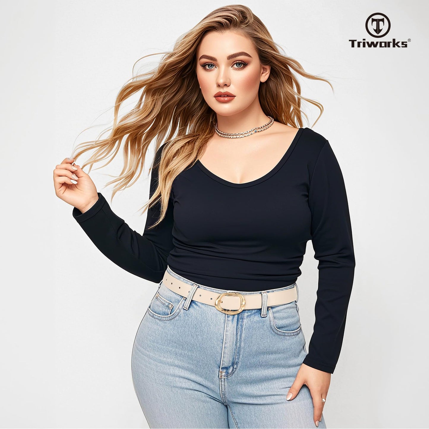 TRIWORKS 2 Pack Leather Belts for Women Fashion Waist Belt with Liquid Shapes Women Belt for Jeans Pants Dresses