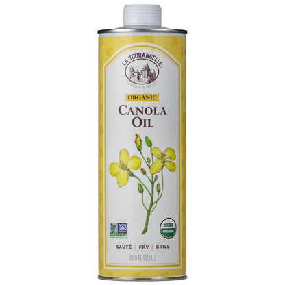 La Tourangelle, Organic Canola Oil, Expeller-Pressed Non-GMO Canola Seeds, Pesticide and Chemical Free, High Heat Neutral Cooking Oil, 16.9 Fl Oz