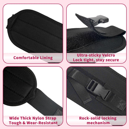 Srjornth Pro Portable Hip Thrust Belt - Premium Booty Builder for Dumbbell & Kettlebell Workouts | Gym, Home & Travel Glute Trainer | Lightweight & Foldable Design | Attached is a Velcro badge |Slip-Resistant Padding for Hip Protection (Black)