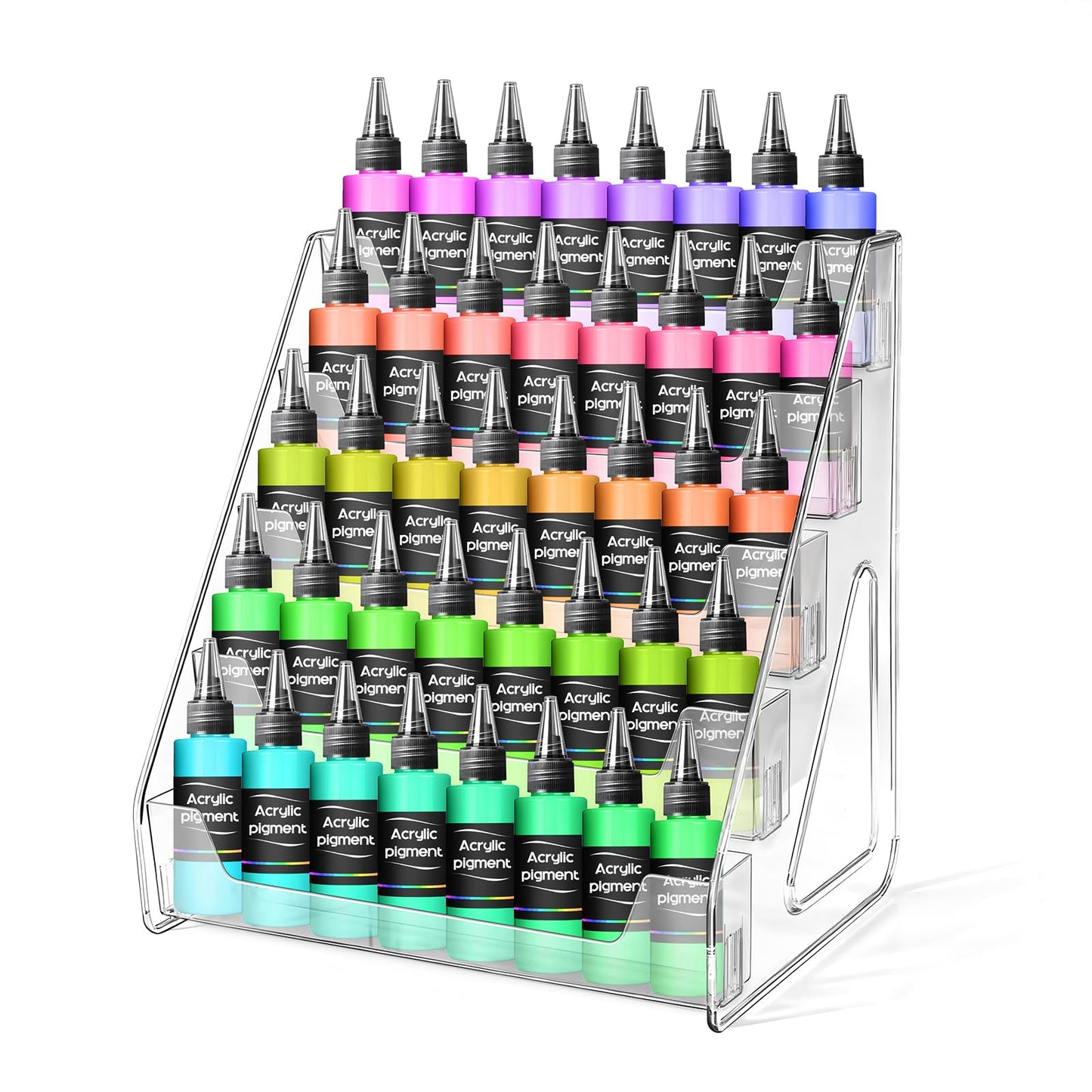 Vowcarol Clear Acrylic Paint Organizer Tall Version - 5 Layers, Miniature Paint Holder, Craft Organizer Rack