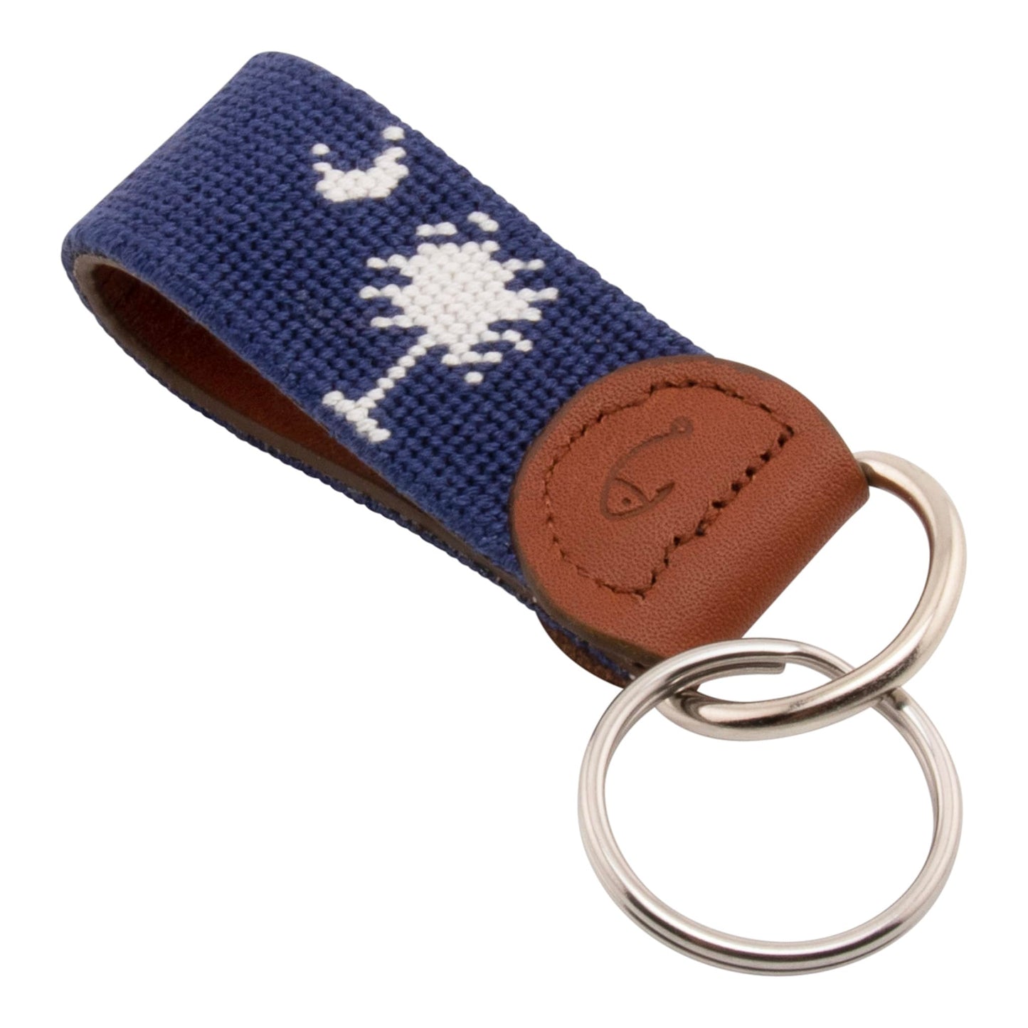 Huck Venture Hand-Stitched Needlepoint Key Fob or Key Chain (South Carolina Flag)