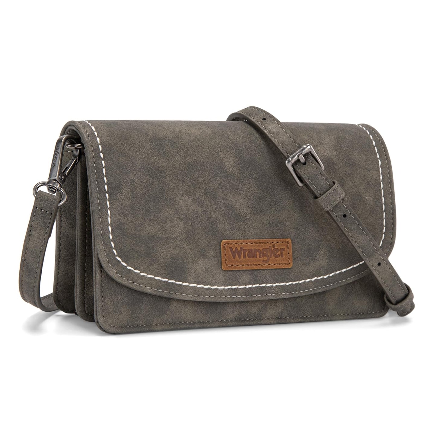 Wrangler Small Crossbody Wallet Purses RFID Trendy Purses for Women with Adjustable Straps,WG321-W087GY