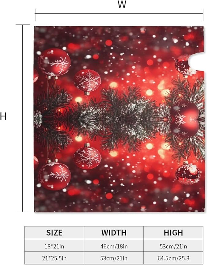 Festive Magnetic Mailbox Cover Red Christmas Ball Pattern Outdoor Mailbox Protector Holiday Seasonal Decorative Garden Yard Home Large Size 25.5 x 21 Inch