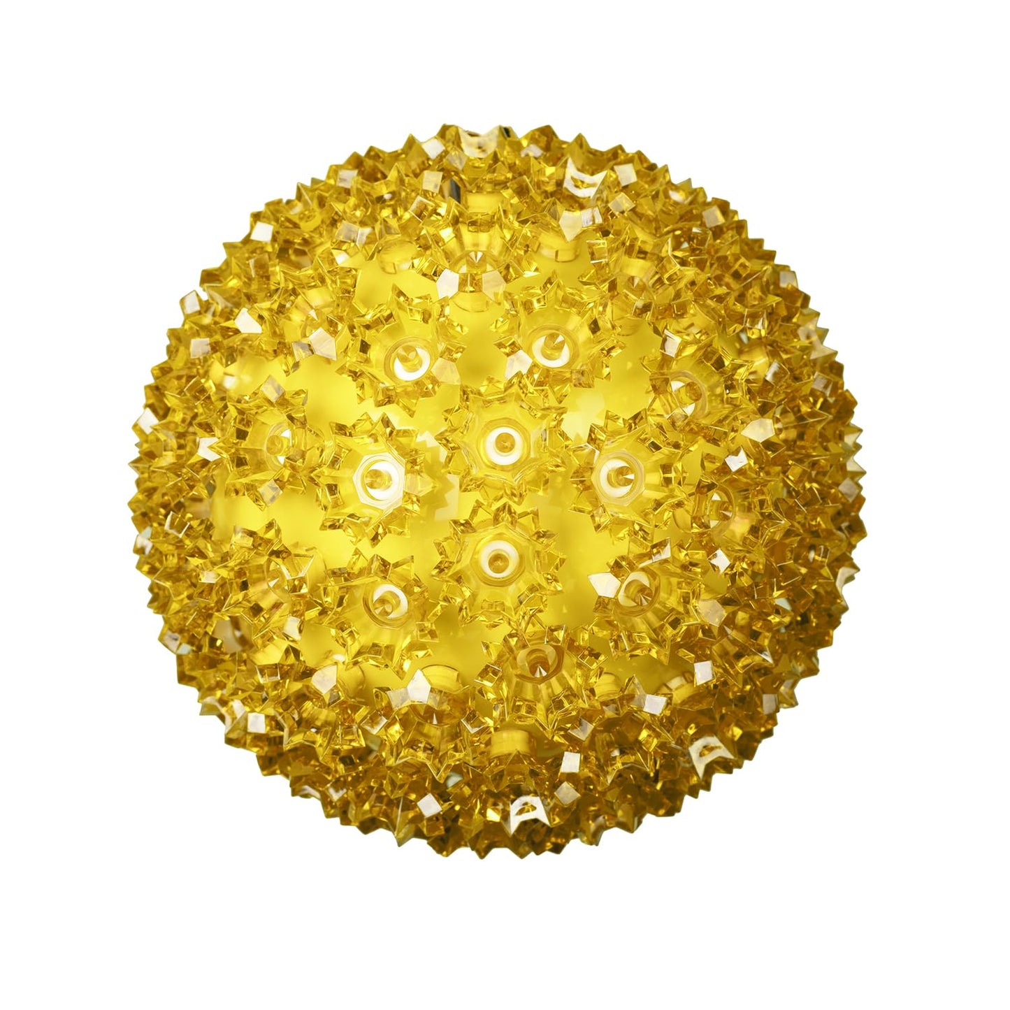 Novelty Lights LED 10in 150 Light Starlight Sphere, Yellow, Extra Large Ornament Ball Light, 5ft Hanging Cord with S Hook, 12ft Power Cord with Stackable Plug, Commercial Grade