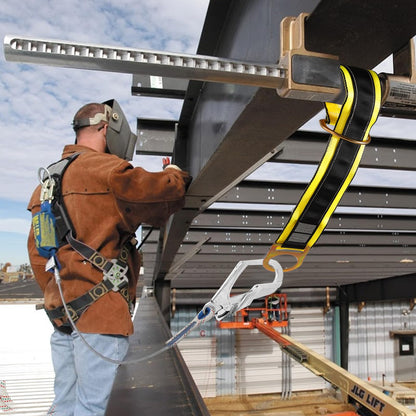 TRSMIMA Safety Strap Fall Protection - 6ft Cross Arm Strap Anchor Strap Anchorage Webbing with Double D Ring for Heavy Duty for Safety Harness