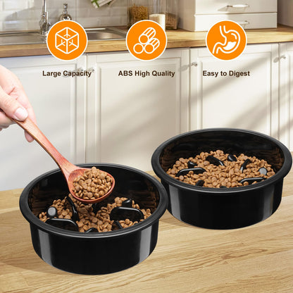 COMESOON Slow Feeder Dog Bowl, Anti-Choking Puzzle Bowl, Bloat Stop Maze Dishes, Black
