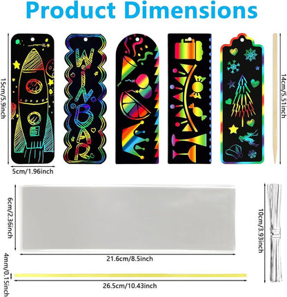 Scratch Art Sets for Kids - 40 Pieces in 5 Styles | Rainbow Scratch Paper & DIY Art Craft Party Favors