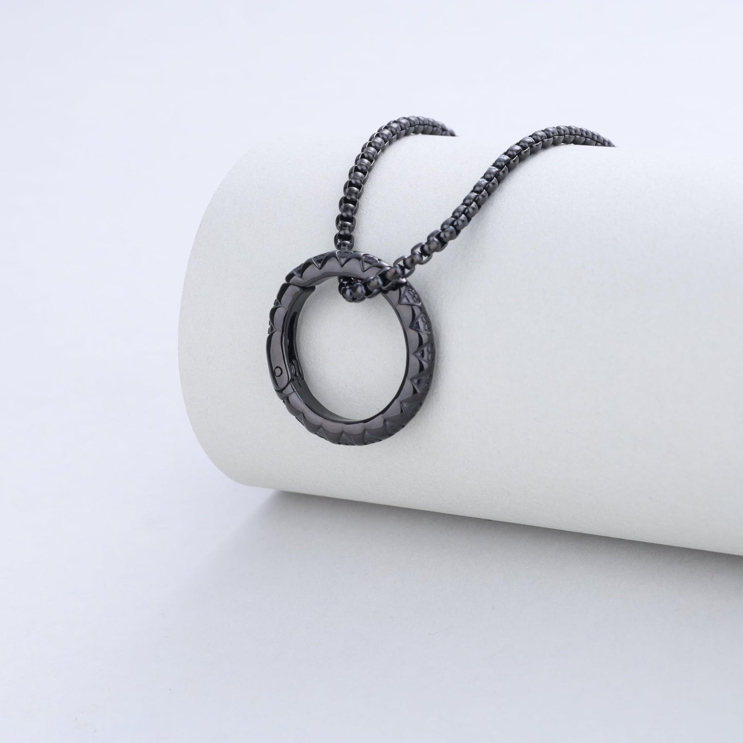 GAVU Black Ring Keeper Necklace for Men, Stainless Steel Ring Holer Necklace 24"