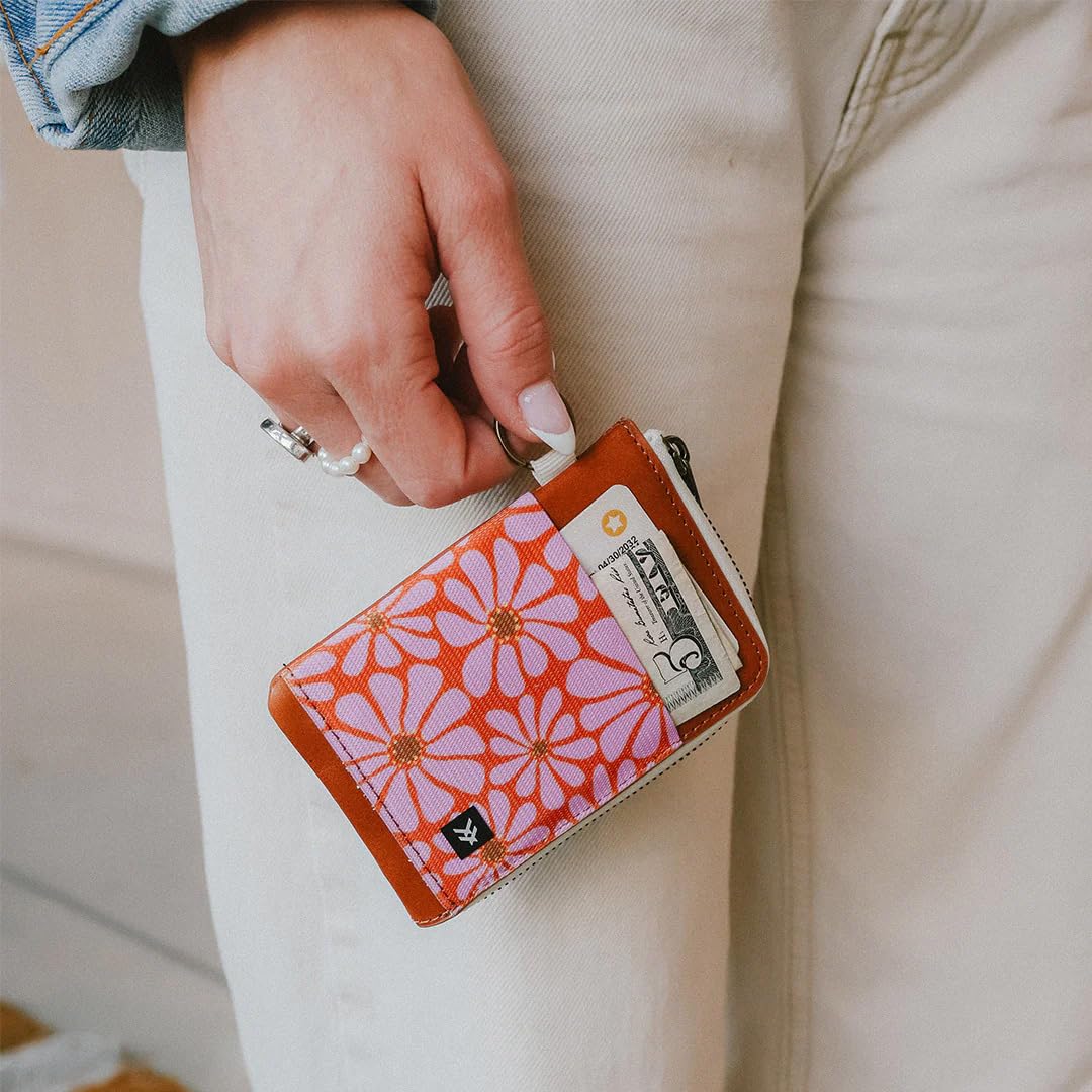 Thread Wallets RFID Blocking Leather Zip Wallet with Card Holder for Men and Women (Emmeline)