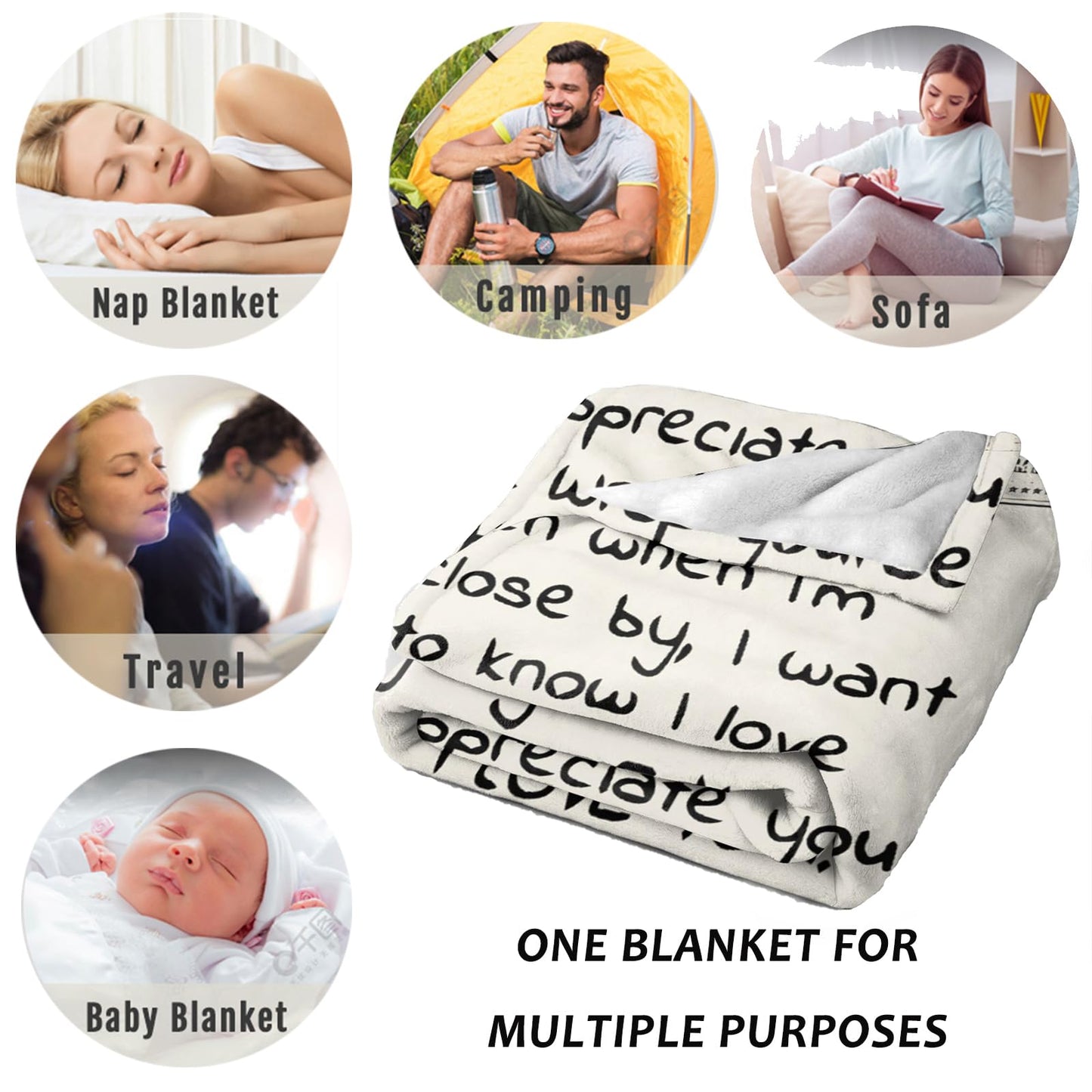 Gifts Blanket to Wife from Husband, Anniversary Birthday Gifts for Wife, Presents for Wife Mother's Day,Christmas, Valentines Day Gifts, Soft Flannel Throw Blanket Bed Wife Blanket Gift(50‘’x60'')