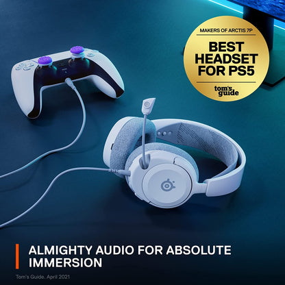 SteelSeries Arctis Nova 1P PS5 Headphones - Gaming Headset - 360° Space Sound - Memory Foam Ear Pads - Noise Cancelling Microphone - Also for PC, PS4, Switch, Xbox - White