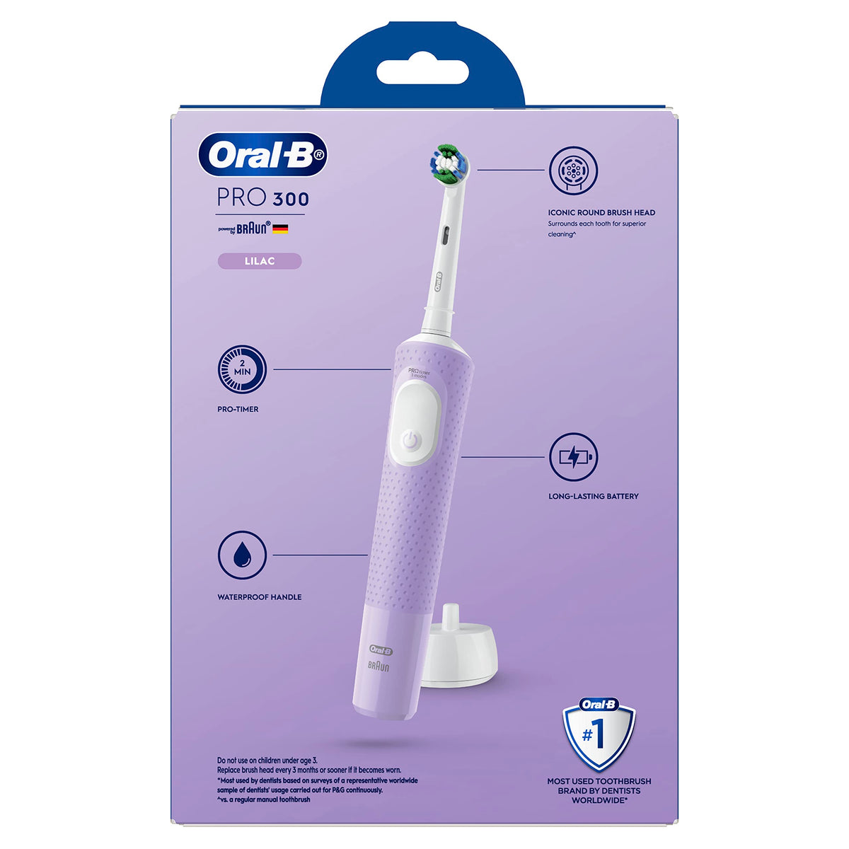 Oral-B Pro 300 Lilac Electric Toothbrush, Lavender