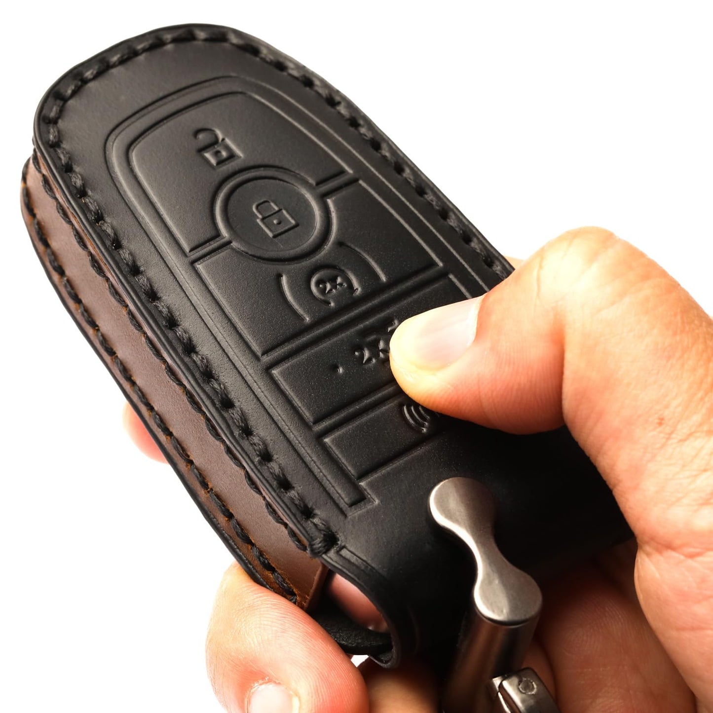 APEKUU Car Key Fob Cover, Soft Full Protection Key Case Shell Compatible with Ford Smart Key 3 4 5 Buttons Protector (A-Black) …