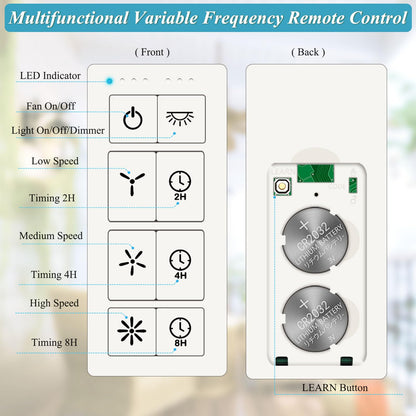 Smart WiFi Ceiling Fan Remote Control Kit, Universal 3 Speed Ceiling Fan Control with Dimmer, Compatible with Alexa, Google Assistant and Smart Life App, Remote Control Timing