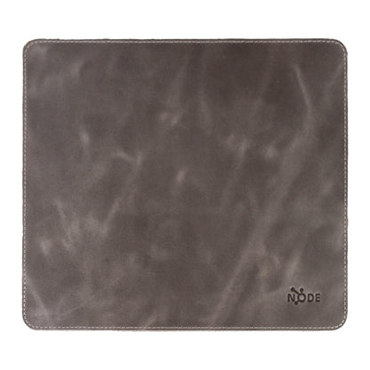 Node Leather | Genuine Leather Mouse Pad for Office & Home – Non-Slip Premium Leather Mouse Mat – Handmade, 9" X 10" Size, Cloudy Light Gray