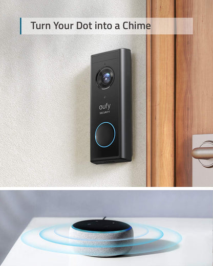 eufy Security Wireless Video Doorbell S220 Add-on with 2K Resolution Video, Easy Self-Installation, Enhanced Home Security, Cost-Effective, Compatible with HomeBase 1, 2, 3, E