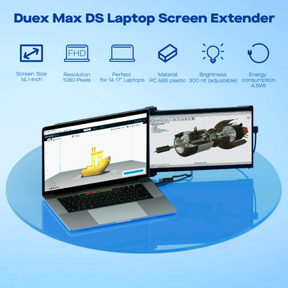 Mobile Pixels Geminos (2 x 24 inch) IPS Dual Stacked Computer Monitors with 65W USB-C Charging, 1080P Webcam&Speakers, All-Inclusive Workstation PC Monitor, USB-A/USB-C/HDMI, Ergo Design(2 Monitors)