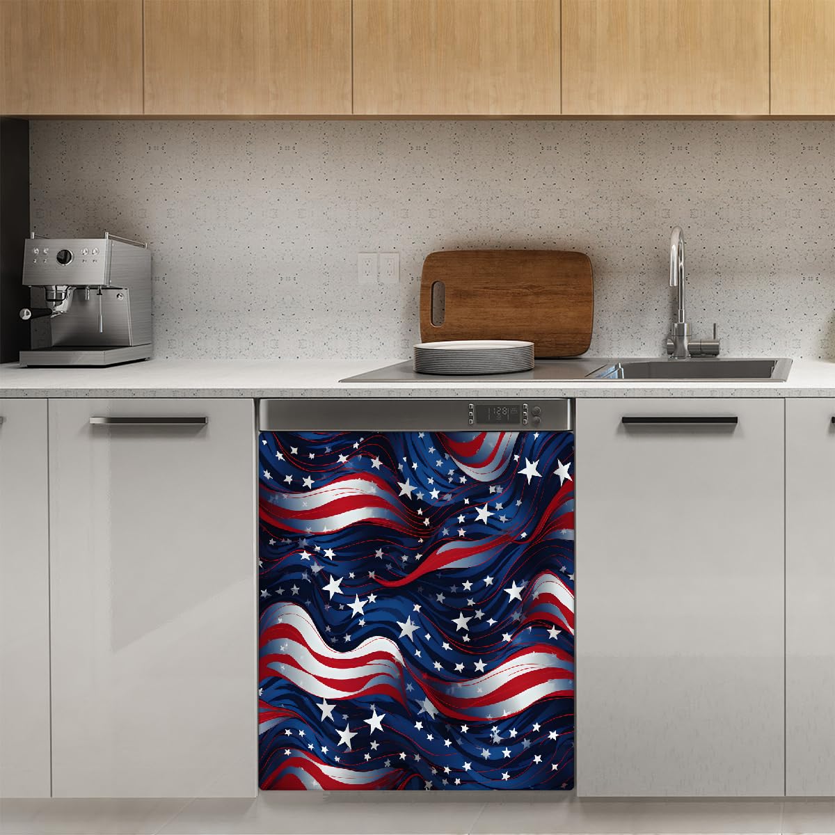 YPPAHHHH Dishwasher Magnet Cover 4th Of July American Independence Day Decorative Magnetic Dishwasher Door Cover Panel for Kitchen Home Decor Refrigerator Decals Washing Machine stickers 23"x26"