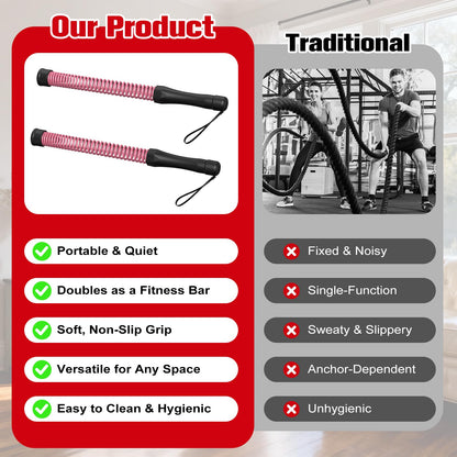 Relife Ropeless Battle Ropes, 2 in 1 Weighted Cordless Battle Ropes for Home Gym - Portable Home Gym Equipment for HIIT, Strength Building, Low-Impact Cardio for Men & Women