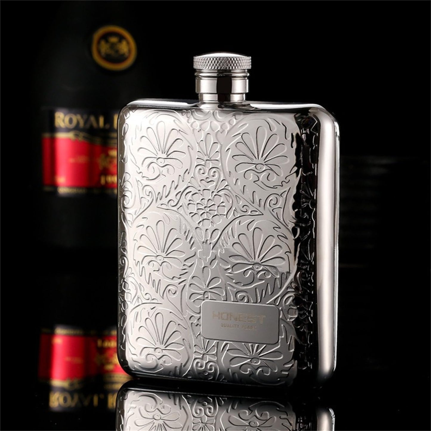 Octaville Whiskey Flask Gift Set for Men - Engraved Leather Hip Flask with Gift Box, Funnel & Polishing Cloth | Ideal Groomsmen Gifts, Father’s Day Presents, Birthday Gifts for Him