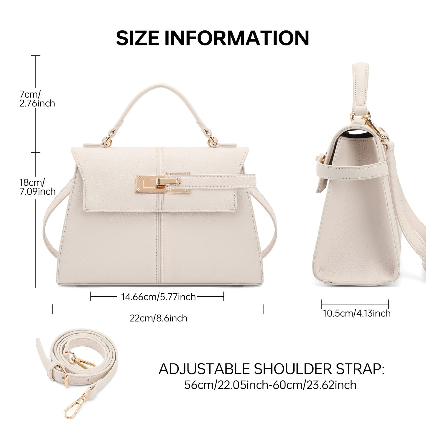 Goinsound Satchel Purses for Women Top Handle Purse for Travel - Beige