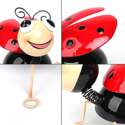 Metal Yard Art Garden Decor for Outside Cute Red Ladybugs Lawn Patio Ornaments Backyard Decorations Garden Gifts for Mom - Set of 2
