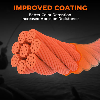 KastKing Destron Braided Fishing Line, Orange, 8 Stands, 10LB, 150Yds