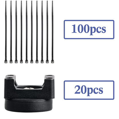 Yookeer 120 Pieces Magnetic Zip Tie Mount Multipurpose Cable Holder Magnets Magnetic Wire Management Bases with Heavy Duty Zip, Mount Nylon Cable Ties in Total (22 mm)