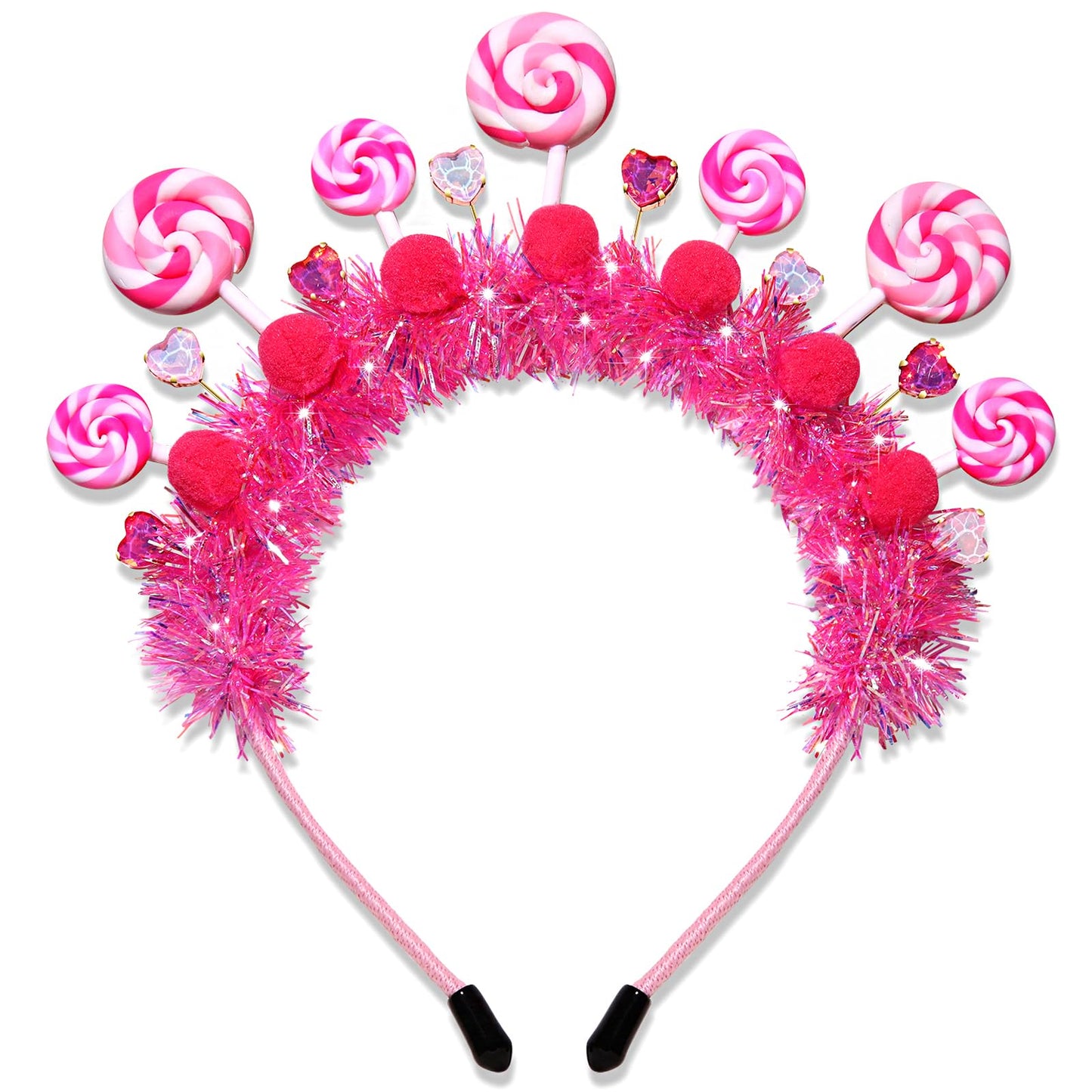 NVENF Candy Headband Costume Accessories Christmas Candy Cane Lollipop Headbands Candy Costume Halloween Holiday Christmas Outfits for Women Birthday Party Favors Gifts (Pattern B)
