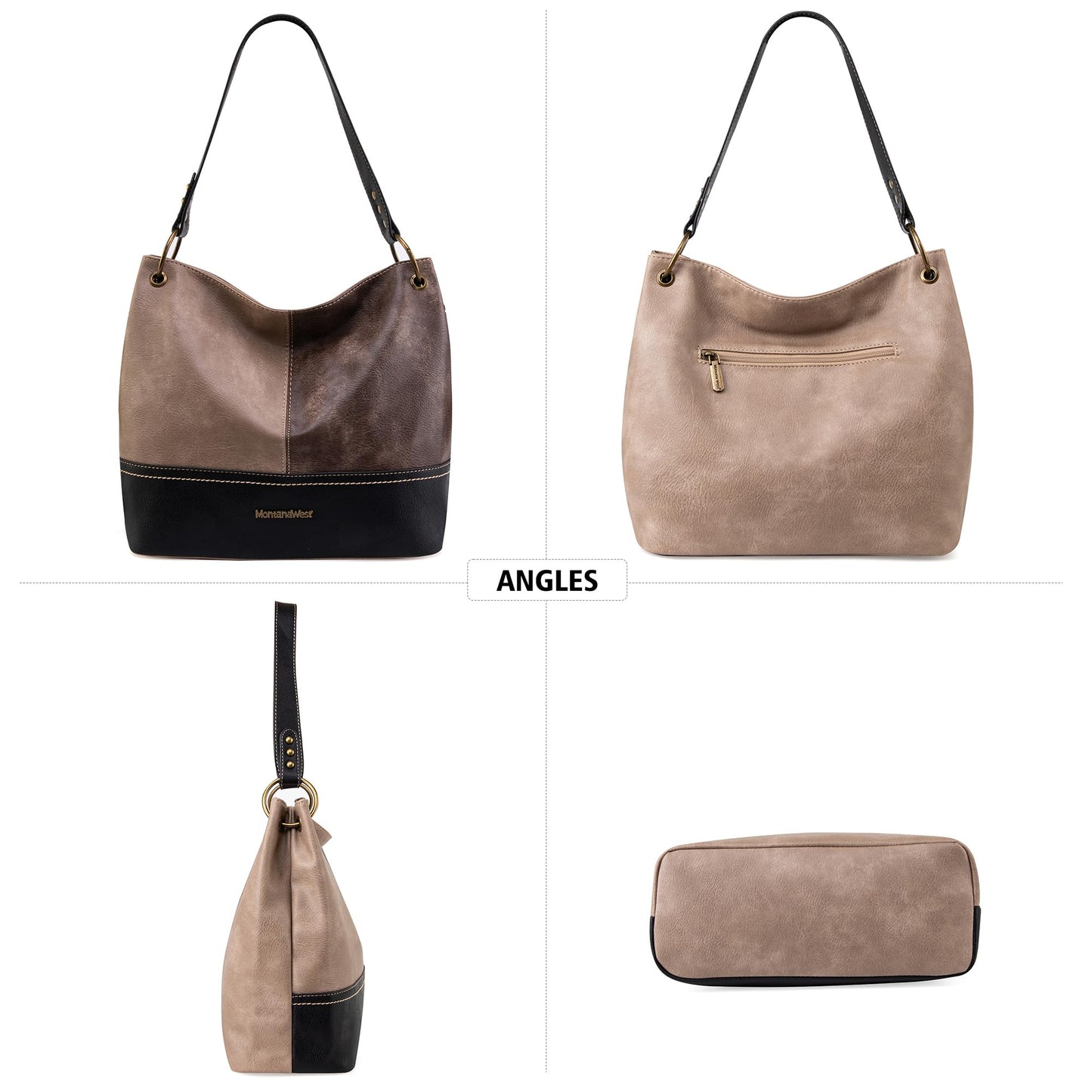 Montana West Purses for Women Shoulder Handbags Hobo Cossbody Bags PU Leather Tote for Gift Travel Casual Work MWC-HB-047F-TAN