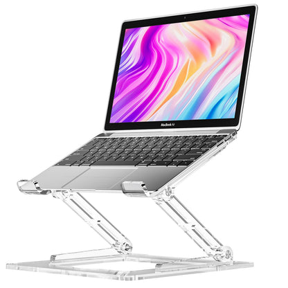 Laptop Stand for Desk - Adjustable Laptop Holder, Portable Laptop Riser with Multi-Angle Height Adjustable Computer Stand for MacBook Air/Pro and More Notebooks 10-17.3" - Grey