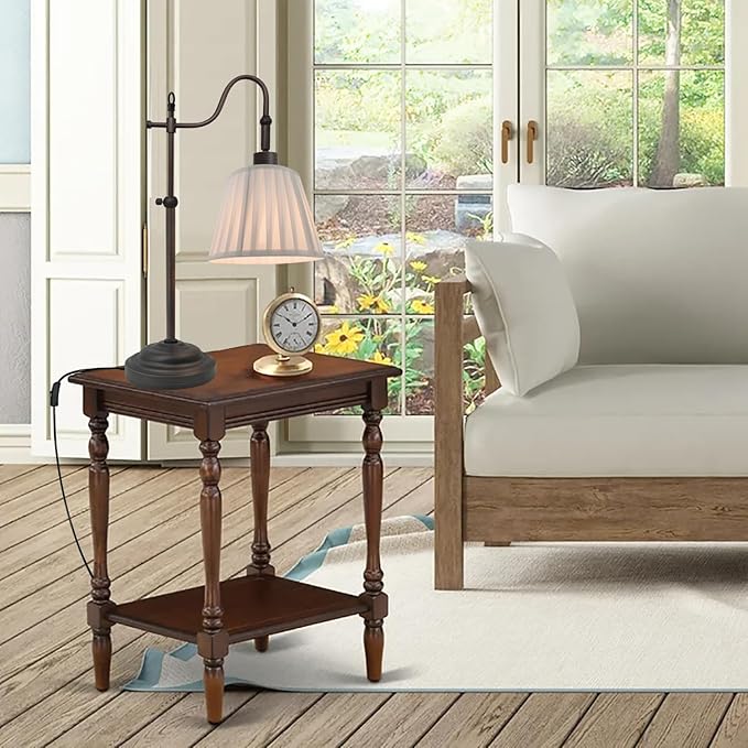 Farmhouse Table Lamps for Living Room, Rustic Desk Lamp with Adjustable Height, Industrial Reading Vintage Light with Pleated Fabric Lampshade for Bedroom, E26