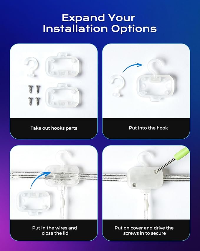540 RGBIC LEDs Smart Curtain Lights with DIY GIF, 4.9x6.6ft Color Changing Christmas Wall Lightss with APP, IP65 Waterproof String Fairy Lightss for Indoor Outdoor Bedroom Window Garage