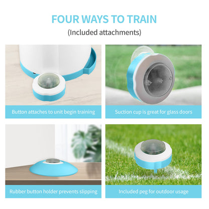 PETGEEK Automatic Dog Treat Dispenser with Button - Puzzle Memory Training Feeder, Pet Geek Button Treat Food Dispensing Toys Interactive, Iq Training Dog Feeder (Blue)