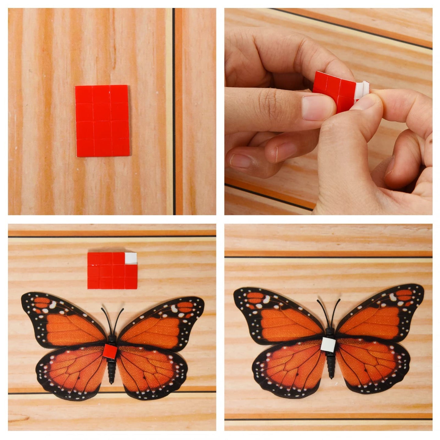 AQUEENLY 24 Pcs Monarch Butterfly Decorations Orange Butterflies for Crafts Premium Fake Butterflies Wall Decor for Room, Home, Wedding, Party (4.72'')