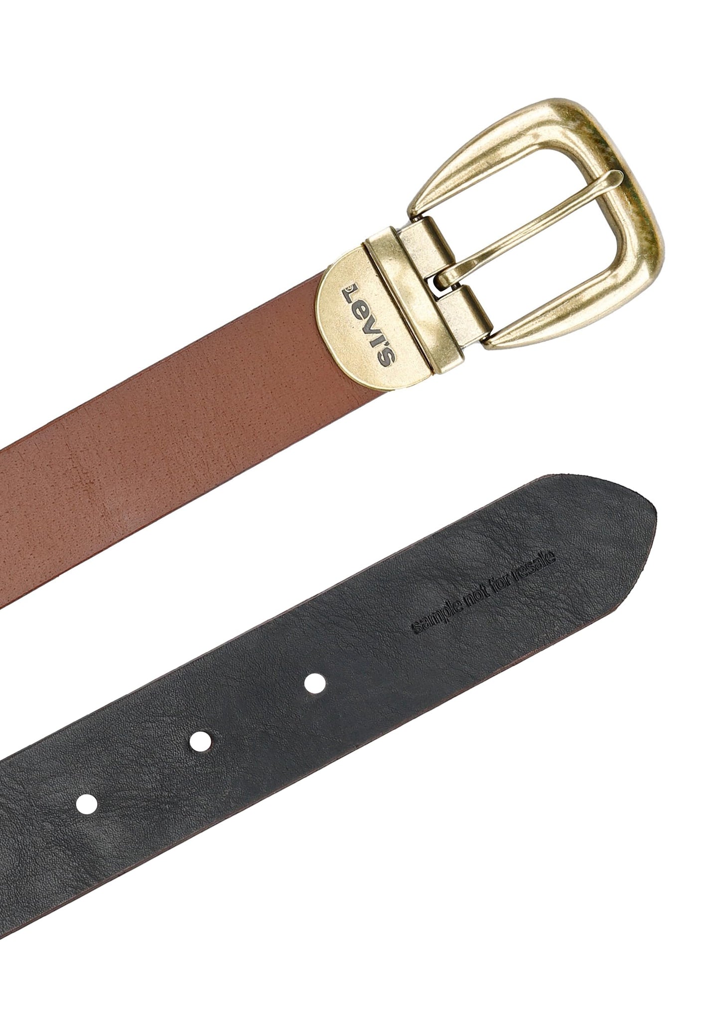Levi's Women's Reversible Western Buckle Casual Belt, Tan/Black, X-Large