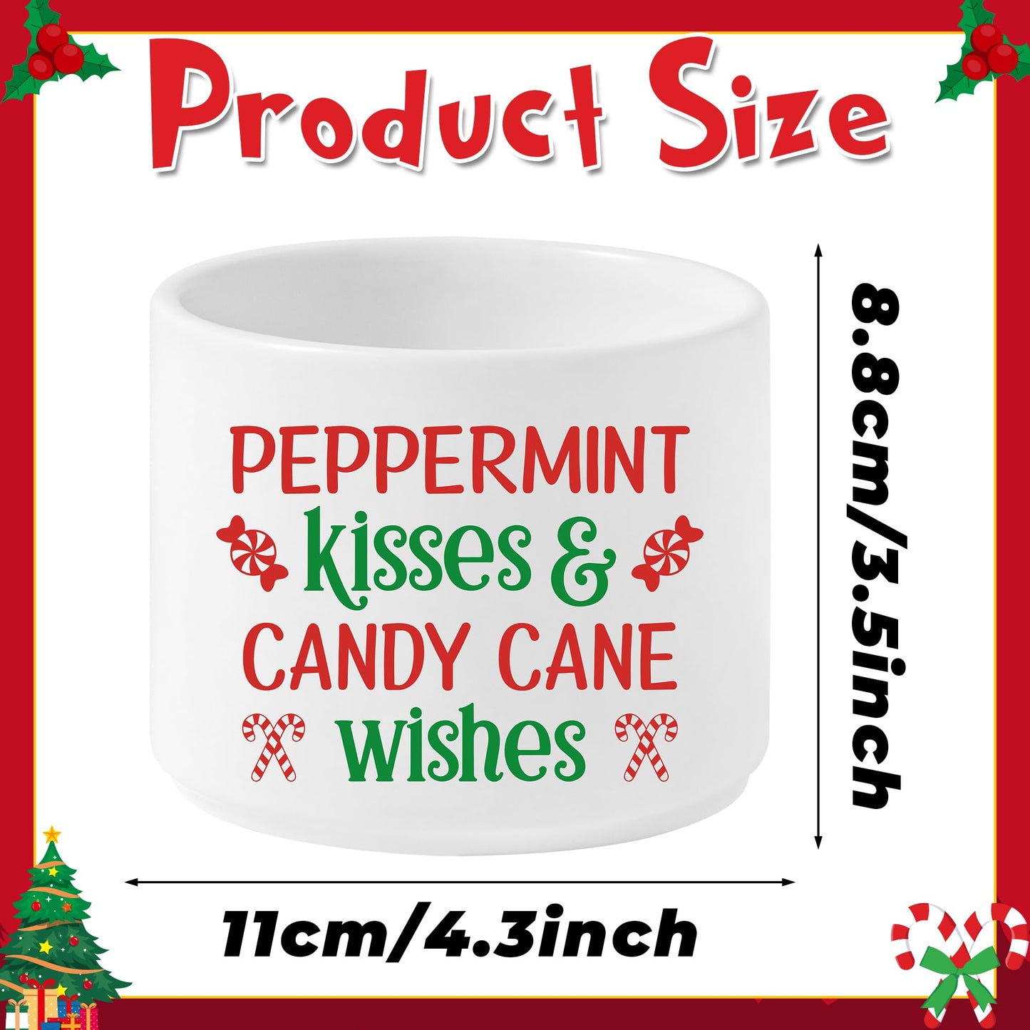 FoszaSzept Candy Dish Cauldron, Christmas Mini Ceramic Candies Bowl Tiered Tray Decor, Snack Serving Bowl Table Wishes Accents for Themed Party Birthday Home Kitchen Events Gifts (Candy)