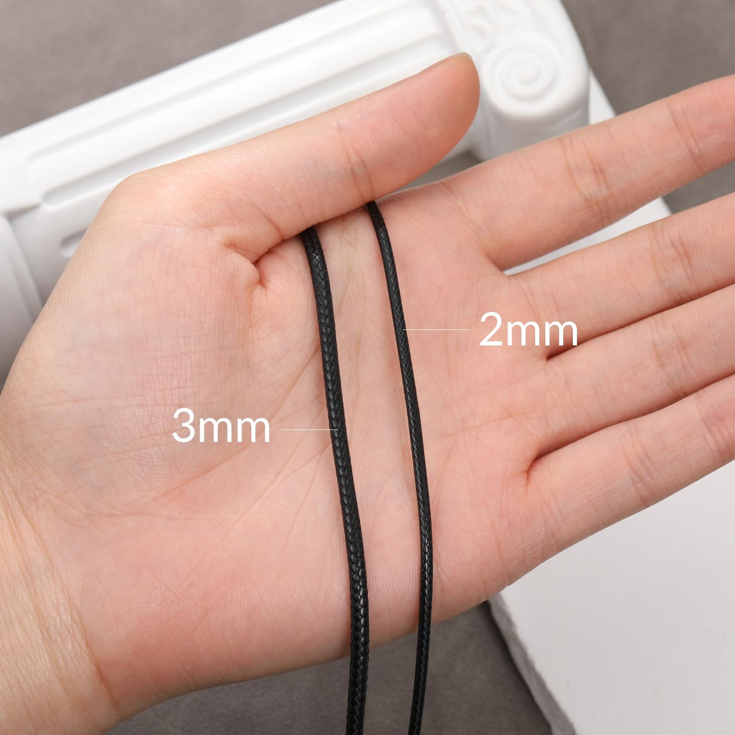 PDTJMTG Leather Necklace Cord 2MM 3MM Leather Chain with Sterling Silver Clasp 18, 20, 22, 24, 26 Inches (18 inches, 2mm)